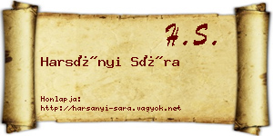 Harsányi Sára névjegykártya