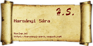 Harsányi Sára névjegykártya